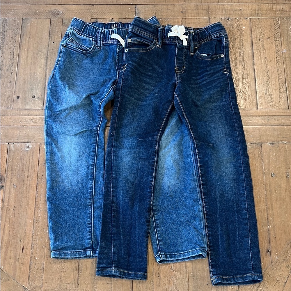 Gap set of 2 bundle denim jeans 6-7 years small pull on slim fit stretch